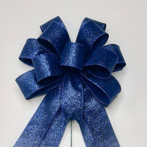 Royal Blue Shimmer Glitter Bow