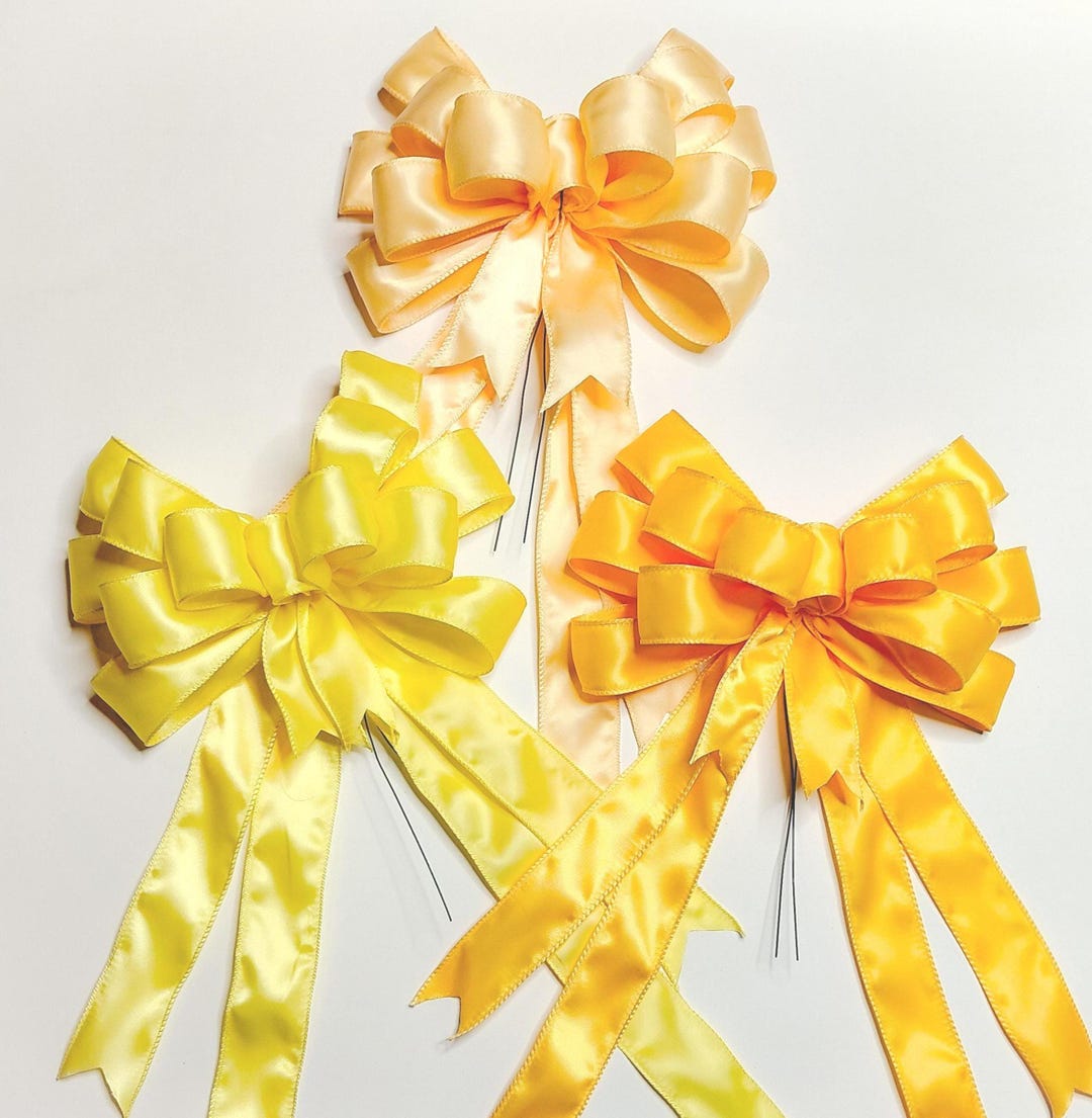 Double Face Satin Bow, Buttercup, Saffron, Jonquil, Size Small - Etsy