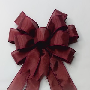 Burgundy Satin Bow, Size Small