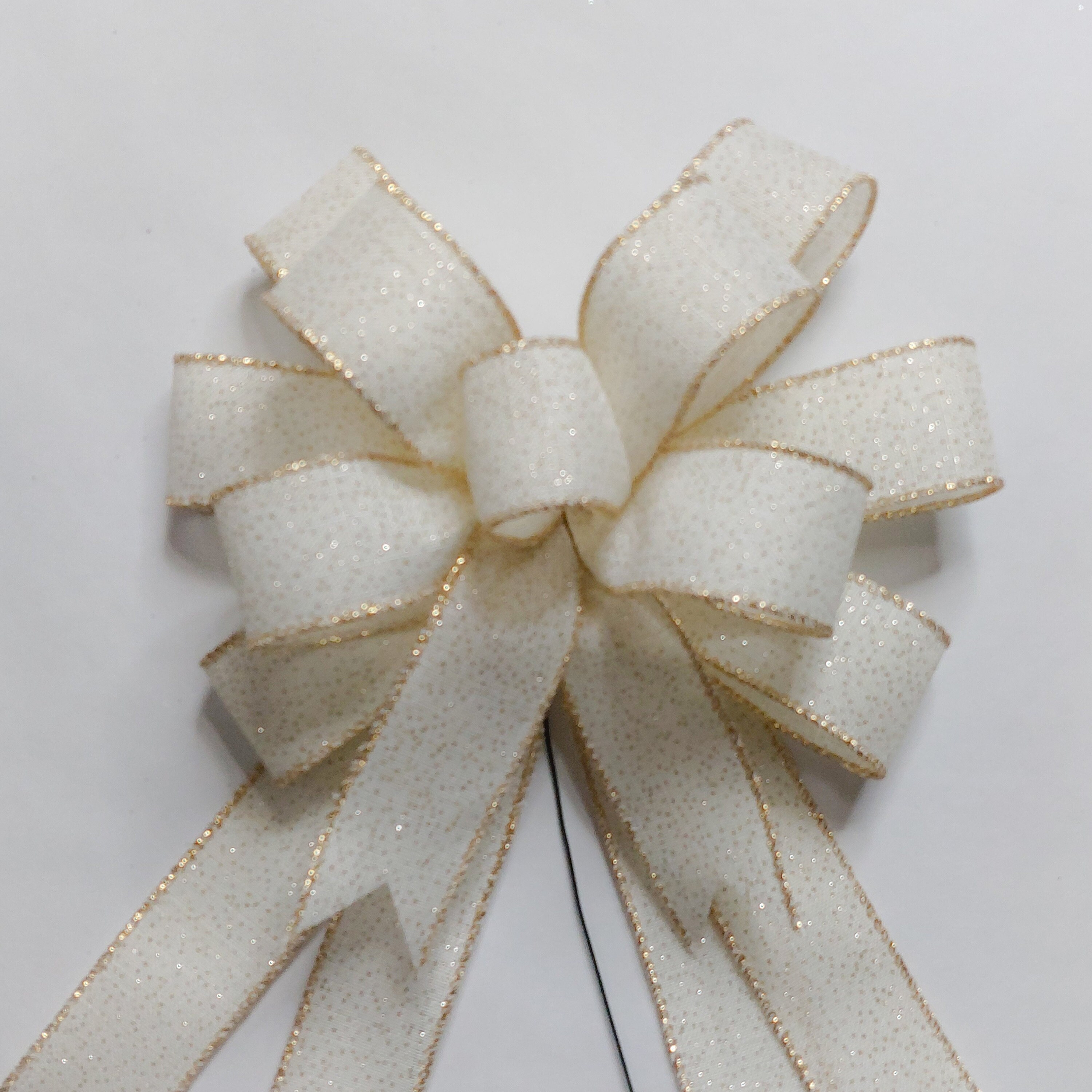 1.5 Ivory Linen Gold Edge Ribbon - 10yds – The Wreath Shop