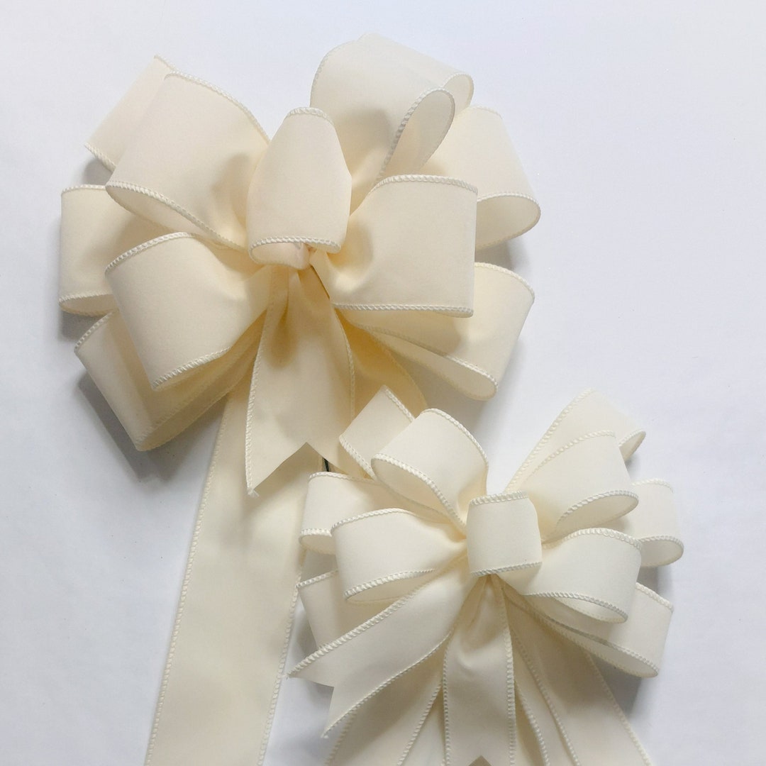 Velvet Bow, Ivory - Etsy