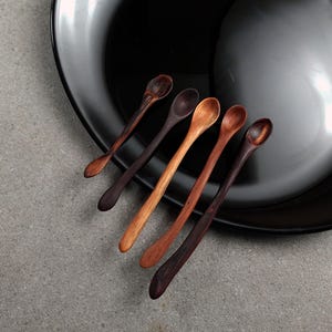 Cucchiaino per spezie in legno fatto a mano – Mini paletta per sale, erbe aromatiche e condimenti