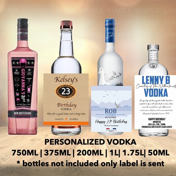 Custom Personalized Gift Vodka Label, Vodka Custom Label, Unique Wine Label, Bridesmaid Vodka Bottle Mini, Bridesmaid Gift,Custom Tito vodka