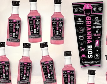 Custom Personalized Vodka Label, Vodka Custom Birthday Label, Mini Party Vodka Favours, Bridesmaid Vodka Bottle Mini, Bridesmaid Gift