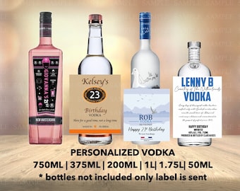 Custom Personalized Gift Vodka Label, Vodka Custom Label, Unique Wine Label, Bridesmaid Vodka Bottle Mini, Bridesmaid Gift,Custom Tito vodka