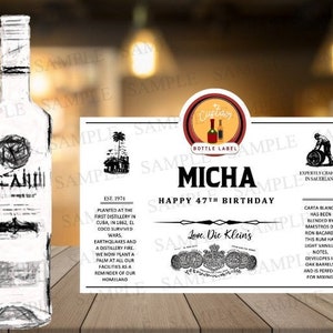 Custom Rum Label, Birthday Rum Label, Birthday Rum gift, Father Rum Gift, Groomsmen Rum, 750Ml Printable Rum Label, Personalized Rum Label