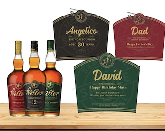 Weller Bourbon Whiskey Custom Label,Custom Whiskey Label, Bourbon Whiskey Label, Bourbon Whiskey Birthday Label, Weller Bourbon Groomsman