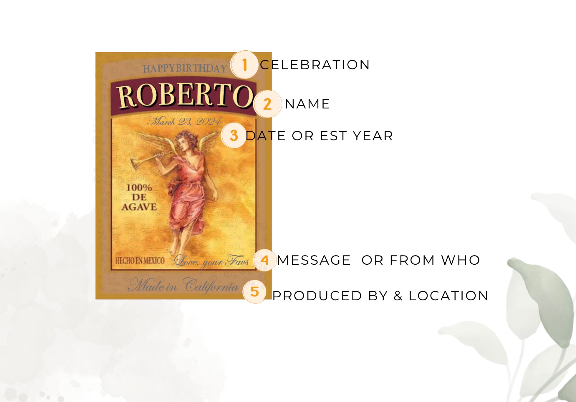 Custom Gran Centenario Tequila Label, Tequila Personalized Labels ...