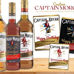 Custom Captain Morgan Label, Custom Rum Whiskey Label, Rum Custom Label,Groomsman Rum Label, Groomsman gift, Custom Captain Label Spiced Rum