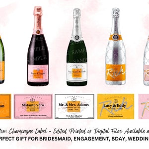 Custom Champagne Label, Personalized Champagne Liquor Label, Bridesmaid Favor Idea, Bridesmaid Champagne, Engagement Gift, Wedding Gift