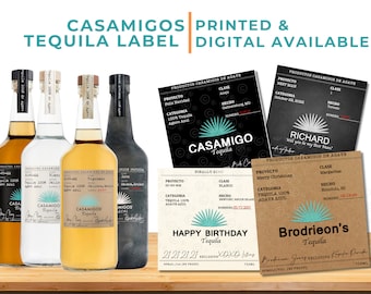 Casamigos Tequila Custom Label, Tequila Personalized labels, Tequila Birthday Gift, Tequila Bridesmaid Label, Tequila Cake topper, Blanco