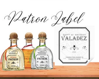 Patron Tequila Custom Bottle Label, Custom Tequila Label, Patron Gift, Patron Bridesmaid Gift, Groomsman Bridesmaid Liquor Label, Tequila