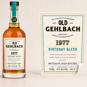Étiquette personnalisée pour whisky Old Forester, autocollant personnalisé pour bouteille de bourbon, cadeau d'anniversaire pour lui, cadeau pour témoin, cadeau pour amateur de whisky