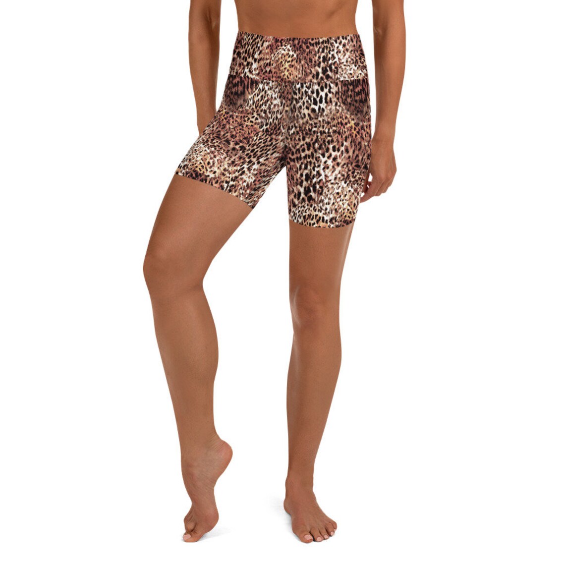 Wild Leopard Print High Waisted Shorts // Booty Shorts // Yoga Etsy