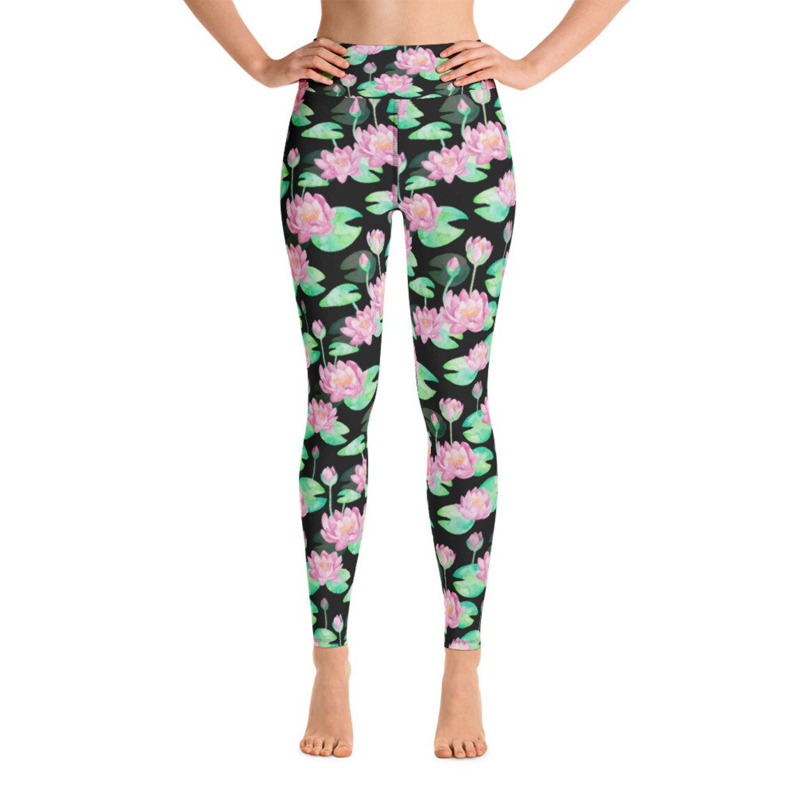 Beautiful Lotus Flower Leggings Yoga Pants Yoga Leggings Etsy