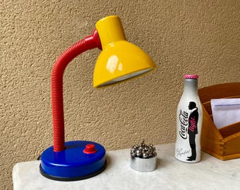 Vintage Italian 1980s Veneta Lumi Stilplast IKEA Multicolored Flexible Desk Lamp