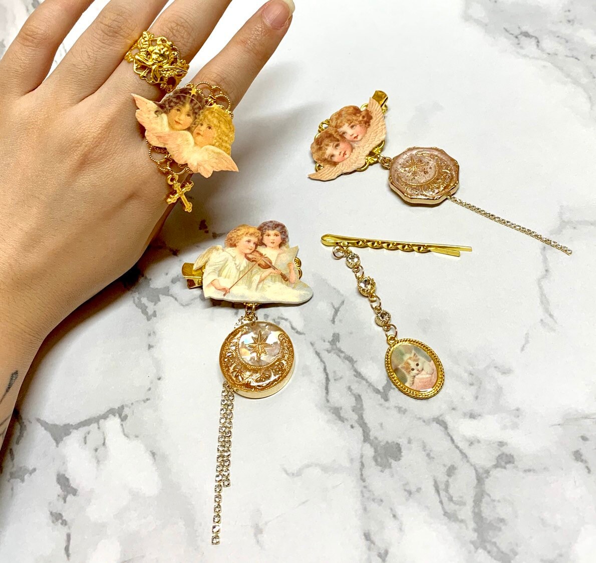 Soft Blessings Hair Clip Aesthetic Hair Pins With Moon Resin Etsy