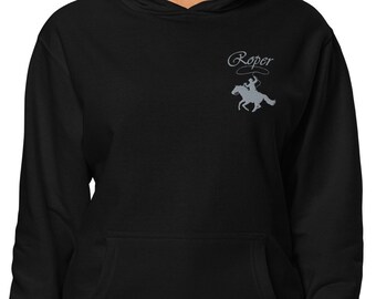 Sudadera con capucha Roper, Sudadera con capucha occidental, Sudadera con capucha ecuestre, Sudadera con capucha de equitación, Suéter de equitación, Suéter de granero, Suéter ecuestre, Jinete occidental