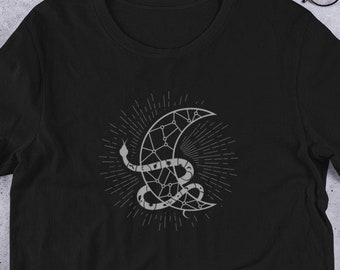 T-shirt Moon and Snake, T-shirt Womens, T-shirt Alt, T-shirt Goth, T-shirt Mens, Alt Shirt, Goth T-shirt, Snake T-Shirt, Moon T-shirt