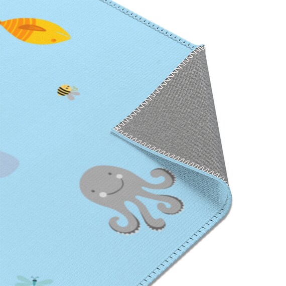 Nursery Rug Blue Nursery Rug Baby Shower Gift Nursery Blue Etsy