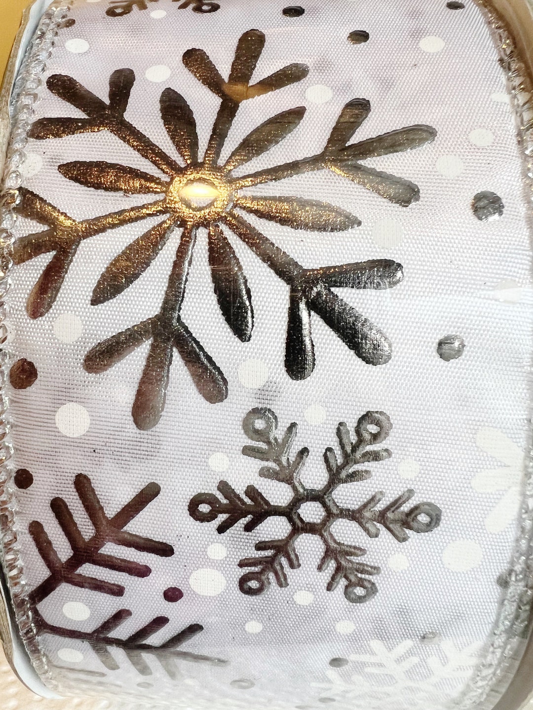 Christmas Ribbon, Kirkland Costco Ribbon, 50 Yards Ribbon, Silver