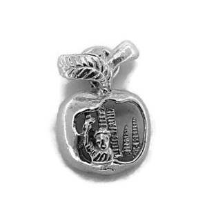 Apple City Charm Pendant .925 Sterling Silver.