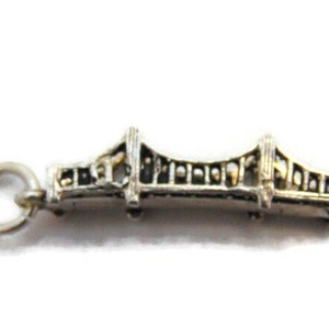 Golden Gate Bridge Charm Pendant .925 Sterling Silver.