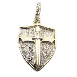 Warrior Shield Cross  Pendant .925 Sterling Silver!!