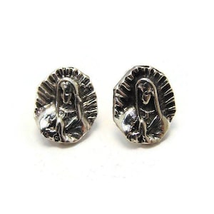 NEW .925 Sterling Silver Virgin Mary (Virgen de Guadalupe) Stud Earrings!!