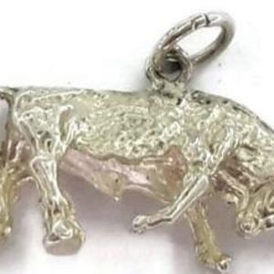 Bull Charm Pendant .925 Sterling Silver.