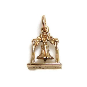 Liberty Bell Yellow Gold Charm Pendant