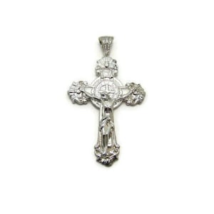 St. Benedict Crucifix Pendant Medium .925 Sterling Silver