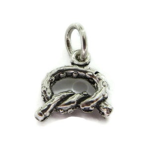 Pretzel Charm Pendant .925 Sterling Silver!!