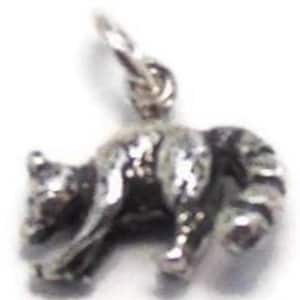 Racoon ( Mapache) Charm Pendant .925 Sterling Silver.