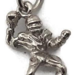 American Football Player Charm Pendant .925 Sterling Silver.