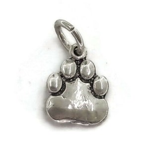 Dog Foot Charm Pendant .925 Sterling Silver.