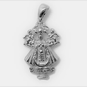 Our Lady Of San Juan De Los Lagos Small Pendant Charm Religious .925 Sterling Silver (24mm x 14mm)