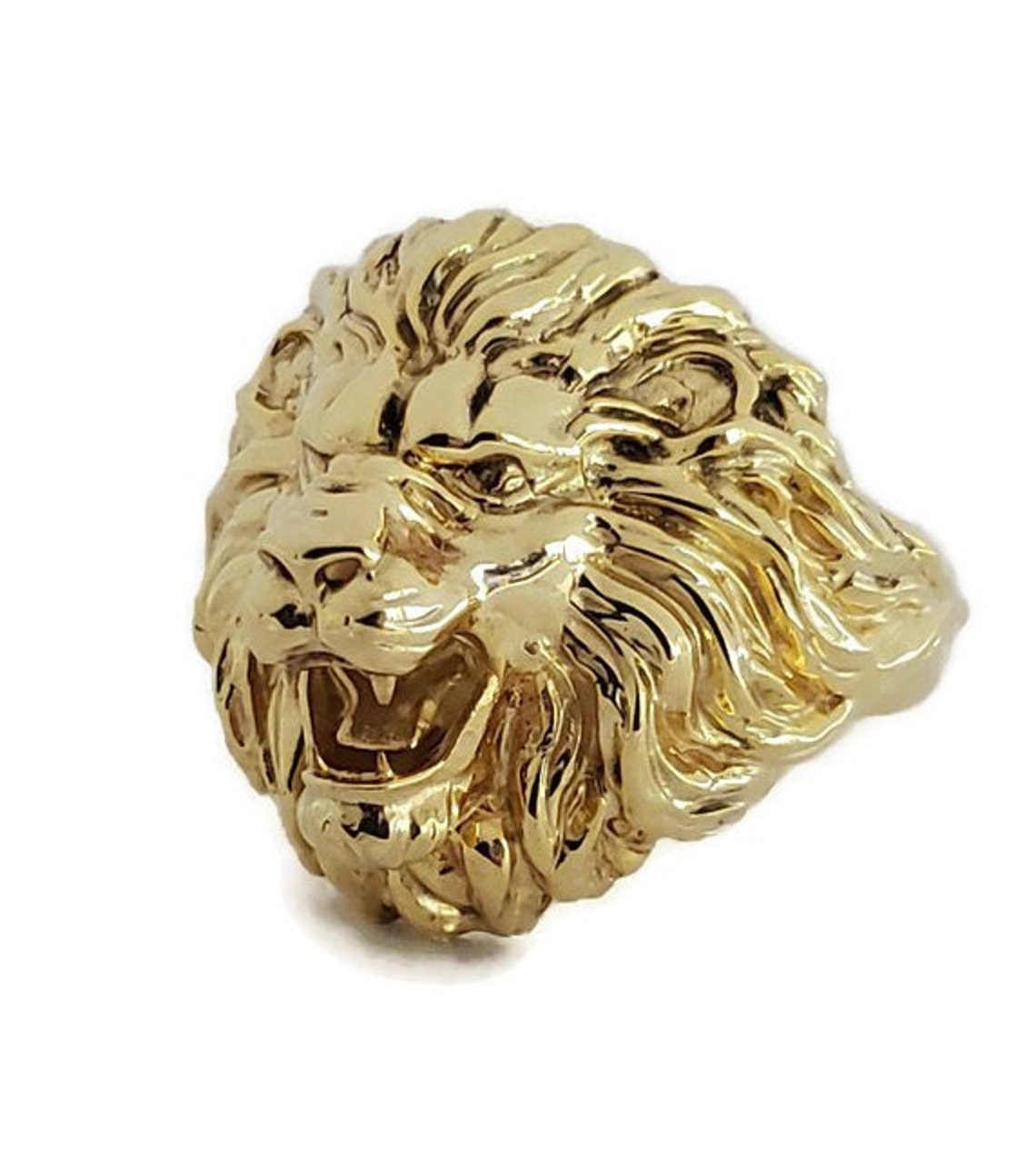 Lion Men's Gold Ring 10K or 14K Etsy