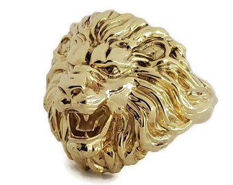 Lion Men's Gold Ring 10K or 14K