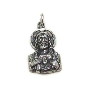 Catholic Sterling Silver Sacred Heart Of Jesus Pendant!!