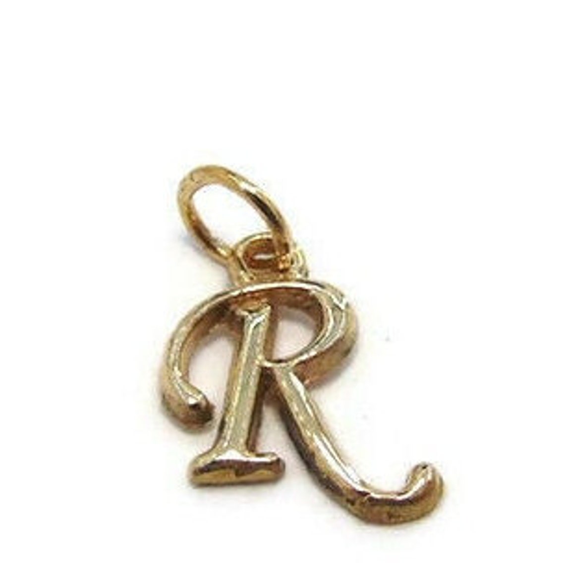 Initial Letter R Charm Pendant Yellow Gold!! - Etsy
