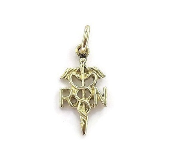 14k Yellow Gold NP Nurse Practitioner Pendant Charm Made in USA