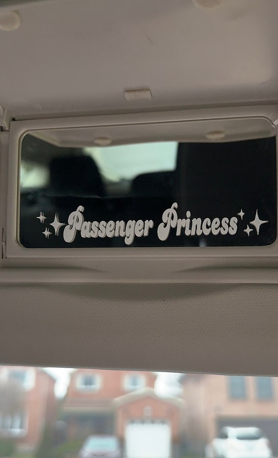 Passenger Princess Car Decal, Permanent Vinyl Mirror Decal Sticker 