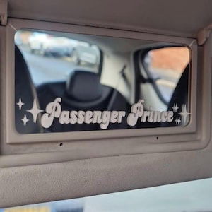 Passenger Prince Car Decal, Permanent Vinyl Mirror Sticker Decal, Gag Gift, Y2K Aesthetic Sticker