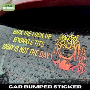 Pegatina de unicornio para parachoques, vinilo permanente con humor ofensivo.