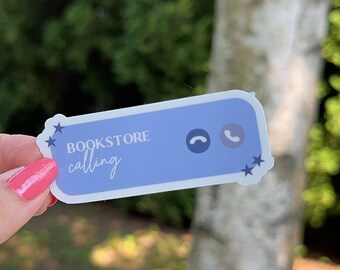 Vinylsticker boekenwinkel bellen, cadeau boekenliefhebber