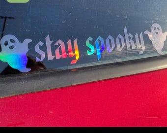 Bleib Spooky Ghost-Auto-Abziehbild, Y2K Halloween-Autoaufkleber