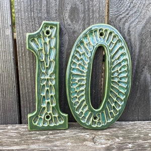 Made to order house numbers, ceramic address numbers, stoneware handmade pottery, tile address numbers, ceramic house numbers