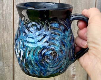 Made to order coffee mug, handmade mug, pottery, coffee cup, tea mug, handmade pottery mug, colorful mug, ceramic mug, coffee, gift mug