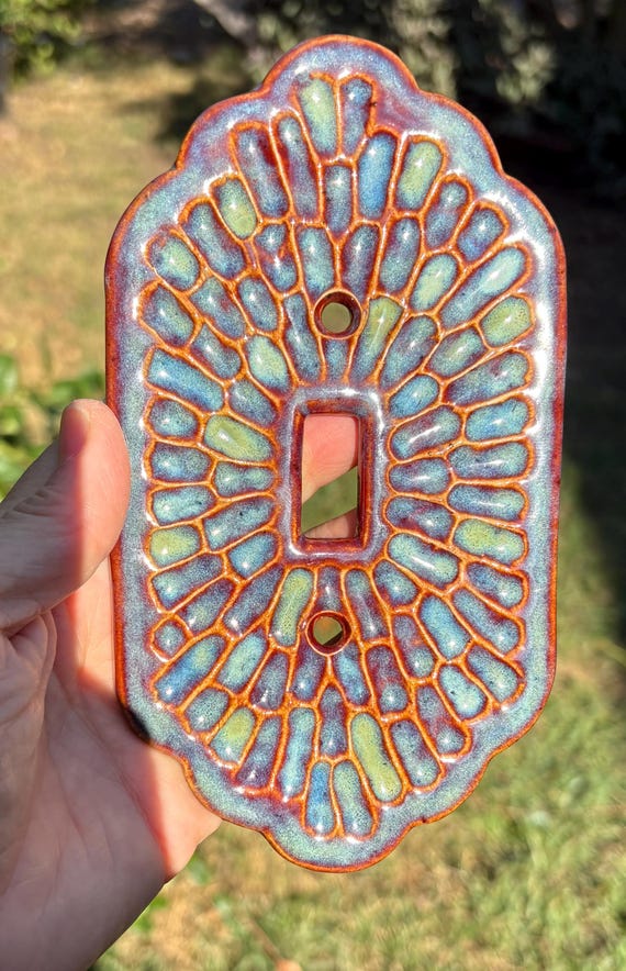 Handmade ceramic light switch cover
